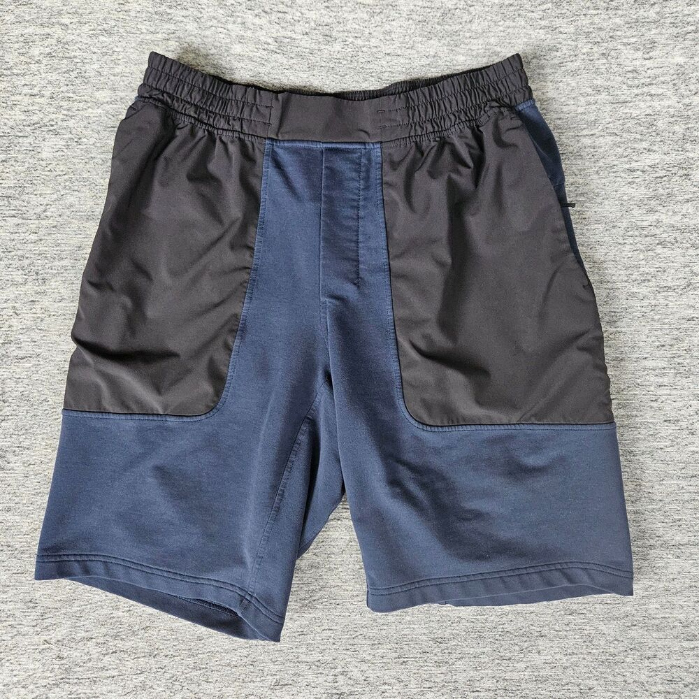 Lululemon Step Back Jump Mesh Athletic Short Men's Large Blue Black 10" Inseam